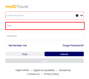 myIDTravel User ID