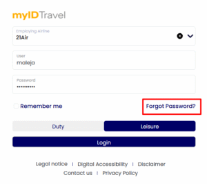 myIDTravel User ID