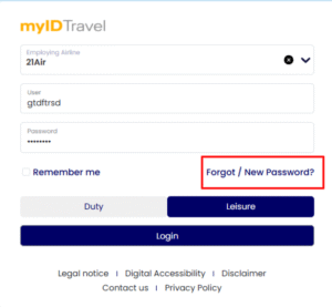 myIDTravel Login