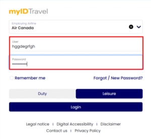 MyIDTravel Air Canada